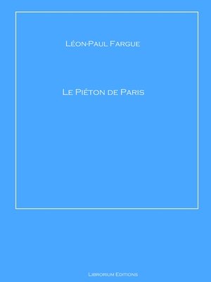 cover image of Le Piéton de Paris
